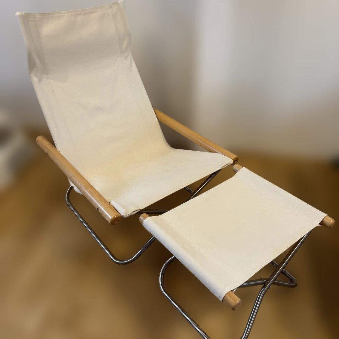 ニーチェアエックス オットマン セット [ホワイト ナチュラル] 使用回数少