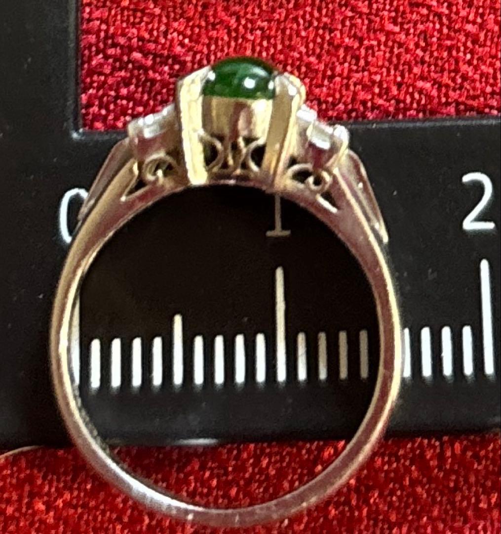 レディース　指輪　ヒスイ　プラチナ　ダイヤモンド　昭和レトロ