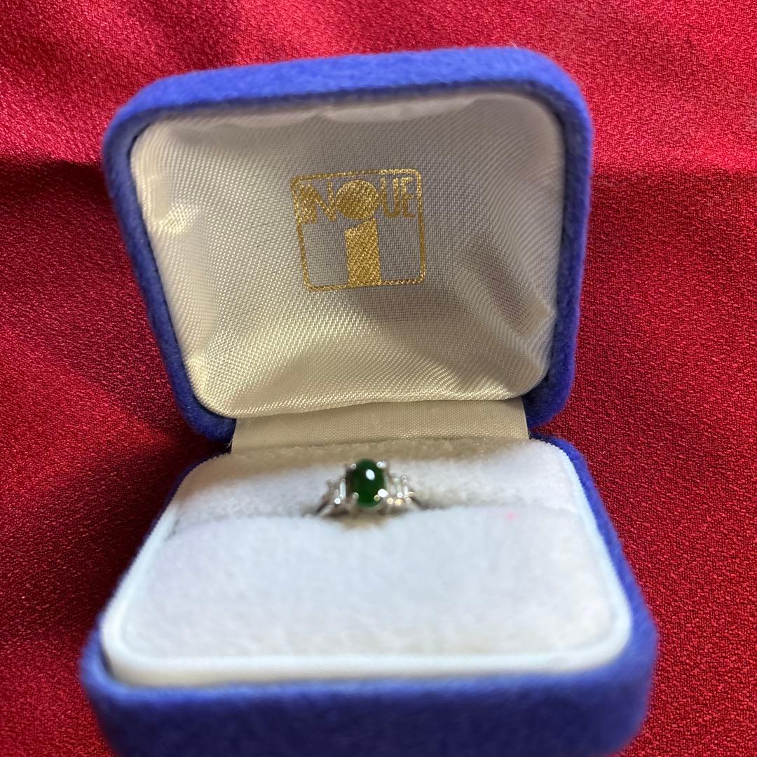 レディース　指輪　ヒスイ　プラチナ　ダイヤモンド　昭和レトロ