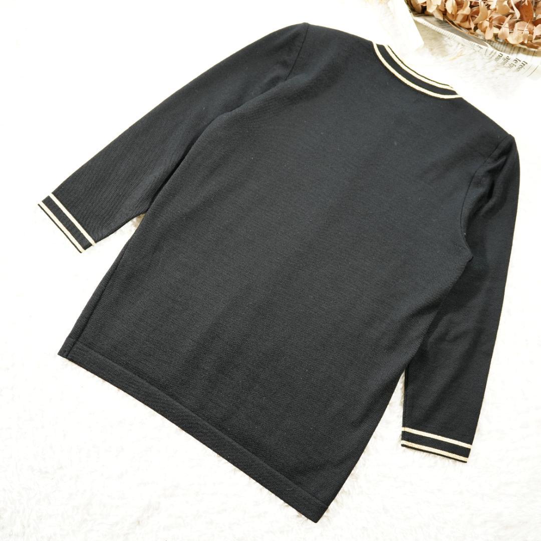 【美品】イヴサンローラン　金ボタンウールカーディガン　Mサイズ　ブラック