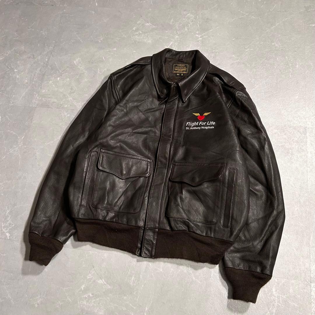 90s A-2 レザージャケット USA 本革 ブラウン 古着 短丈 G-1