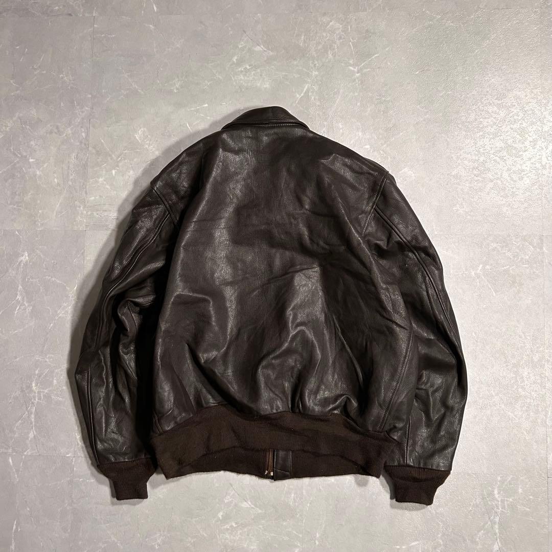 90s A-2 レザージャケット USA 本革 ブラウン 古着 短丈 G-1