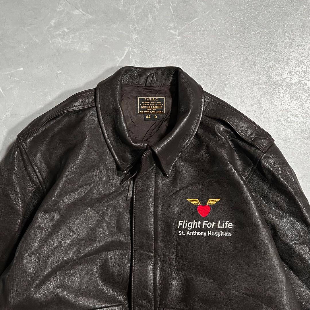 90s A-2 レザージャケット USA 本革 ブラウン 古着 短丈 G-1