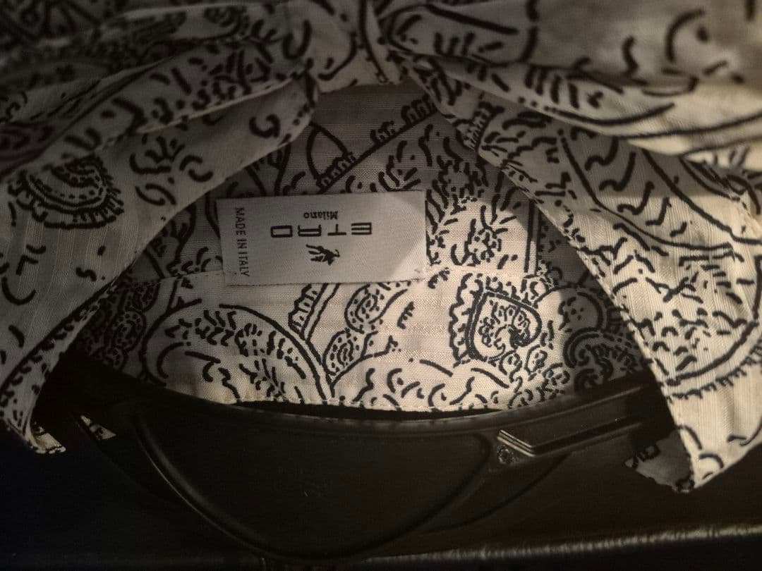 ETRO ペイズリー柄 バルーンスリーブシャツ ボウタイ