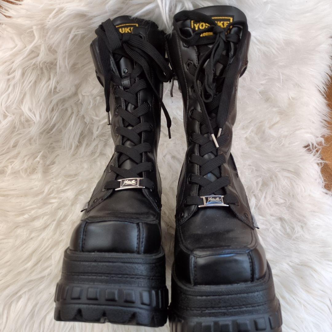 YOSUKE 厚底スニーカーブーツ ブラック