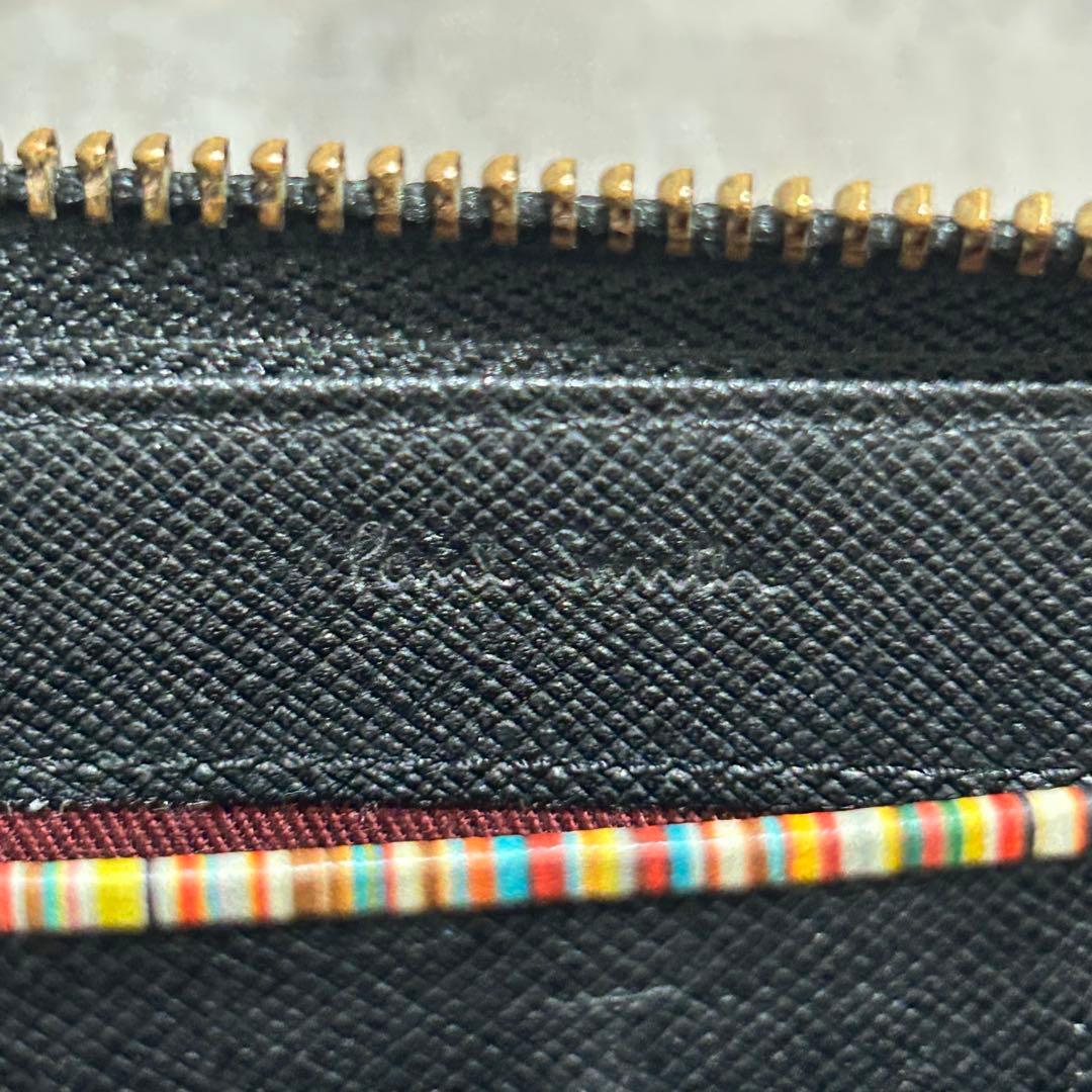 【美品✨超人気/マルチカラー】ポールスミス　ラウンドジップ　ブラック　長財布