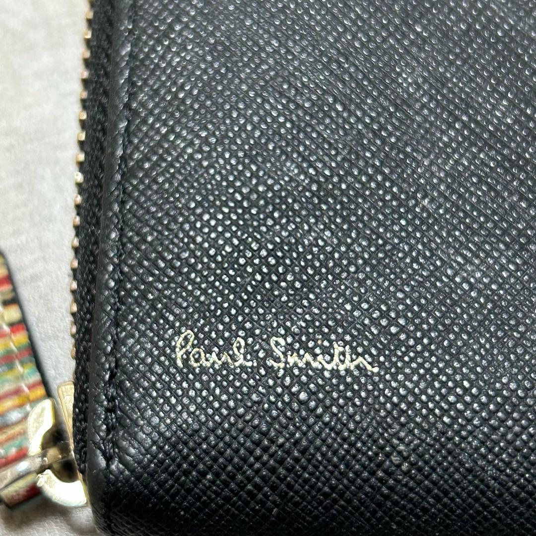 【美品✨超人気/マルチカラー】ポールスミス　ラウンドジップ　ブラック　長財布