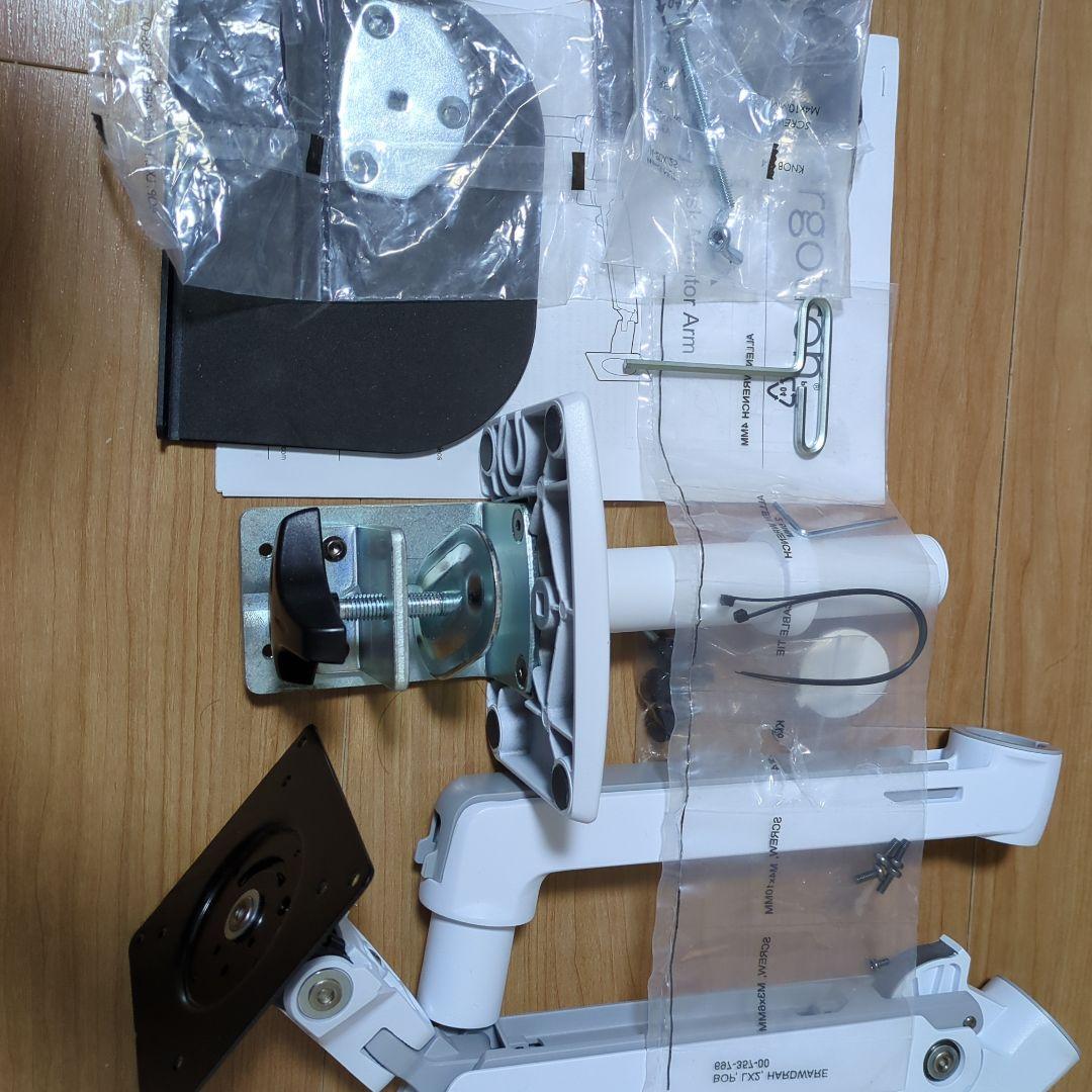 Ergotron LX Monitor Arm ホワイト 補強プレート付き