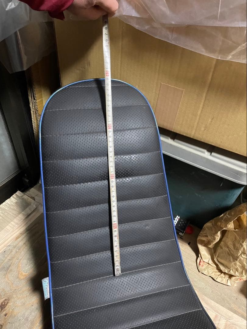 ZRX400 三段シート バイクシート 黒/青