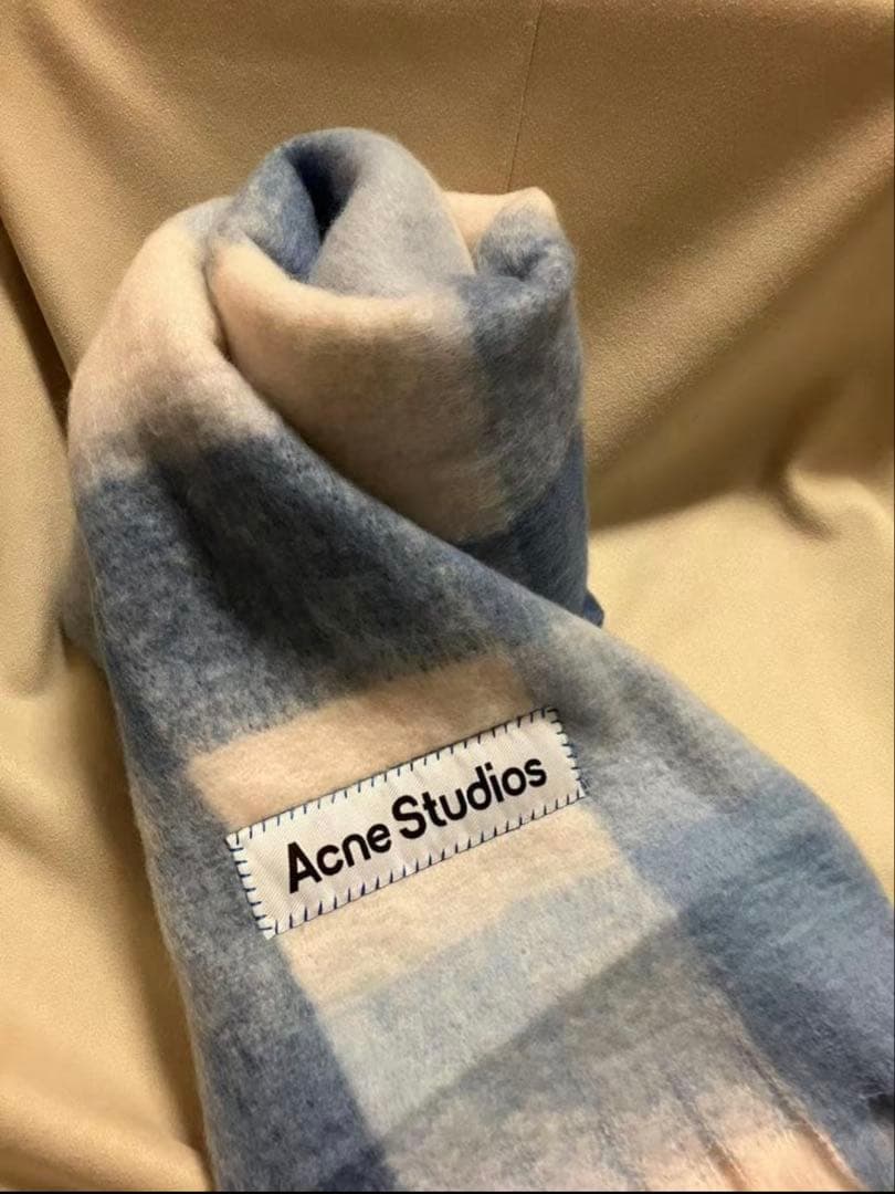 新品未使用　Acne Studios モヘアチェックスカーフ マフラー