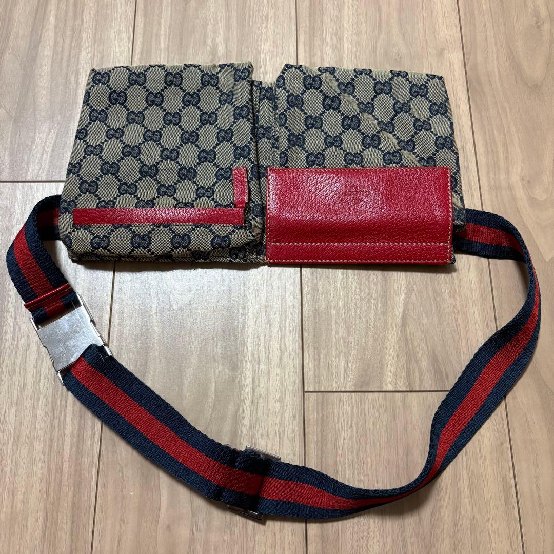 【希少カラー】グッチ GUCCI GGキャンバス シェリーライン ボディーバッグ