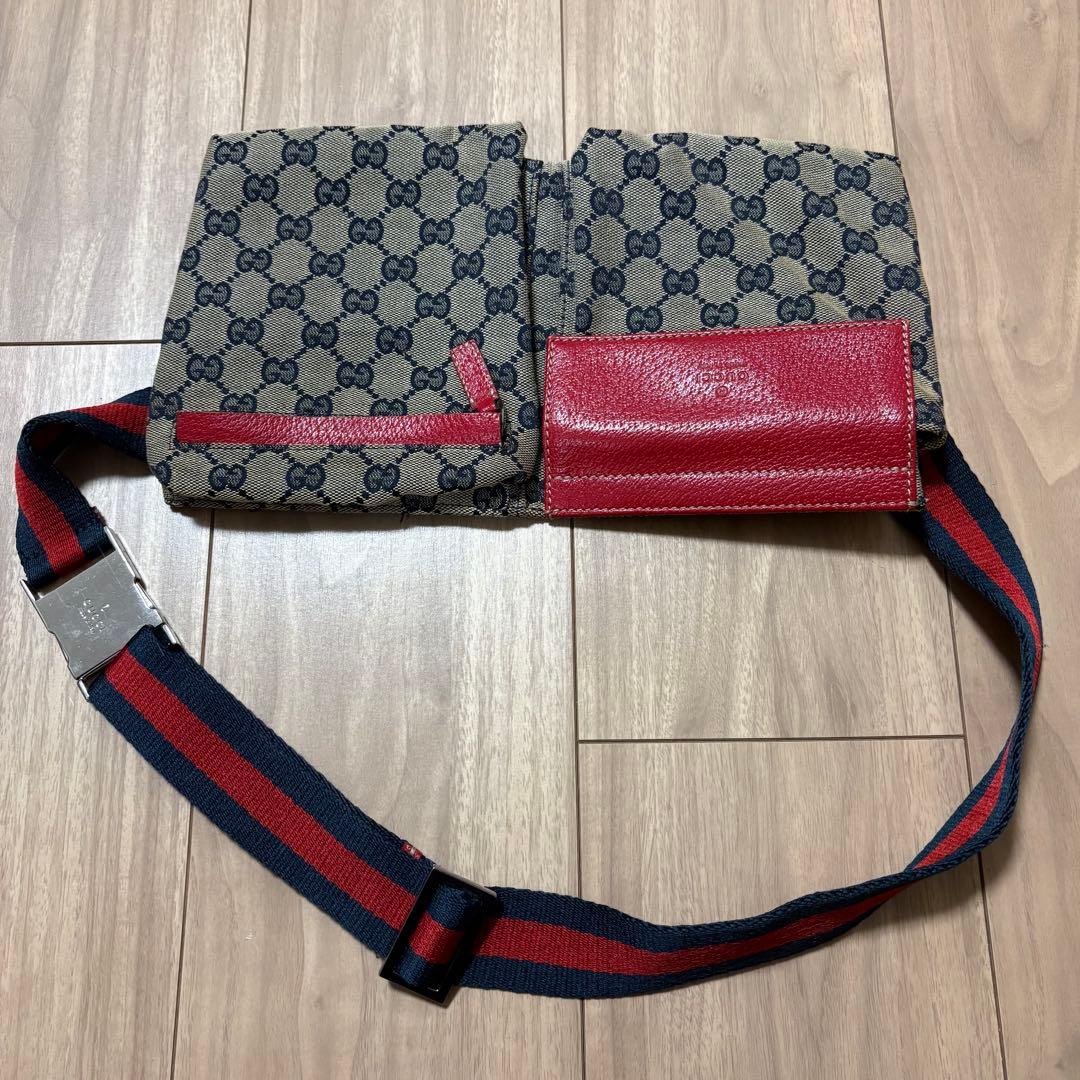 【希少カラー】グッチ GUCCI GGキャンバス シェリーライン ボディーバッグ