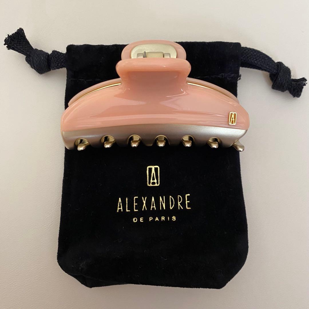 ALEXANDRE DE PARIS ヘアクリップ Mサイズ　コーラルピンク