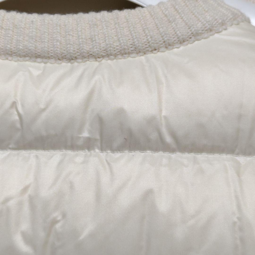 モンクレール カーディガン ニット ダウン レディース 白 アイボリー S