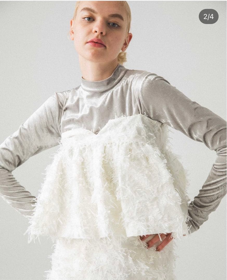 完売品　MECRE ジャガードキャミソール　ホワイト