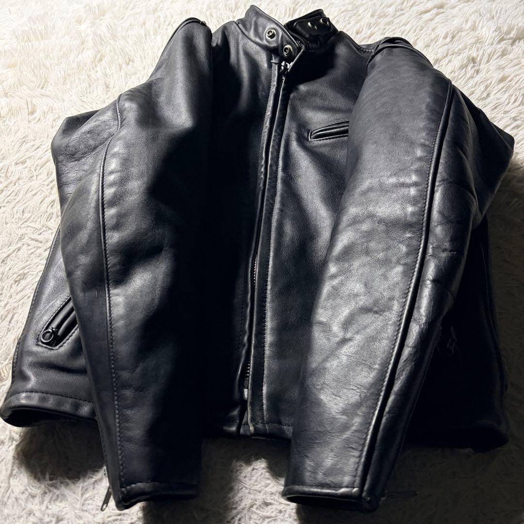 【米国製】schott ライダースジャケット 641 本革　ブラック 36