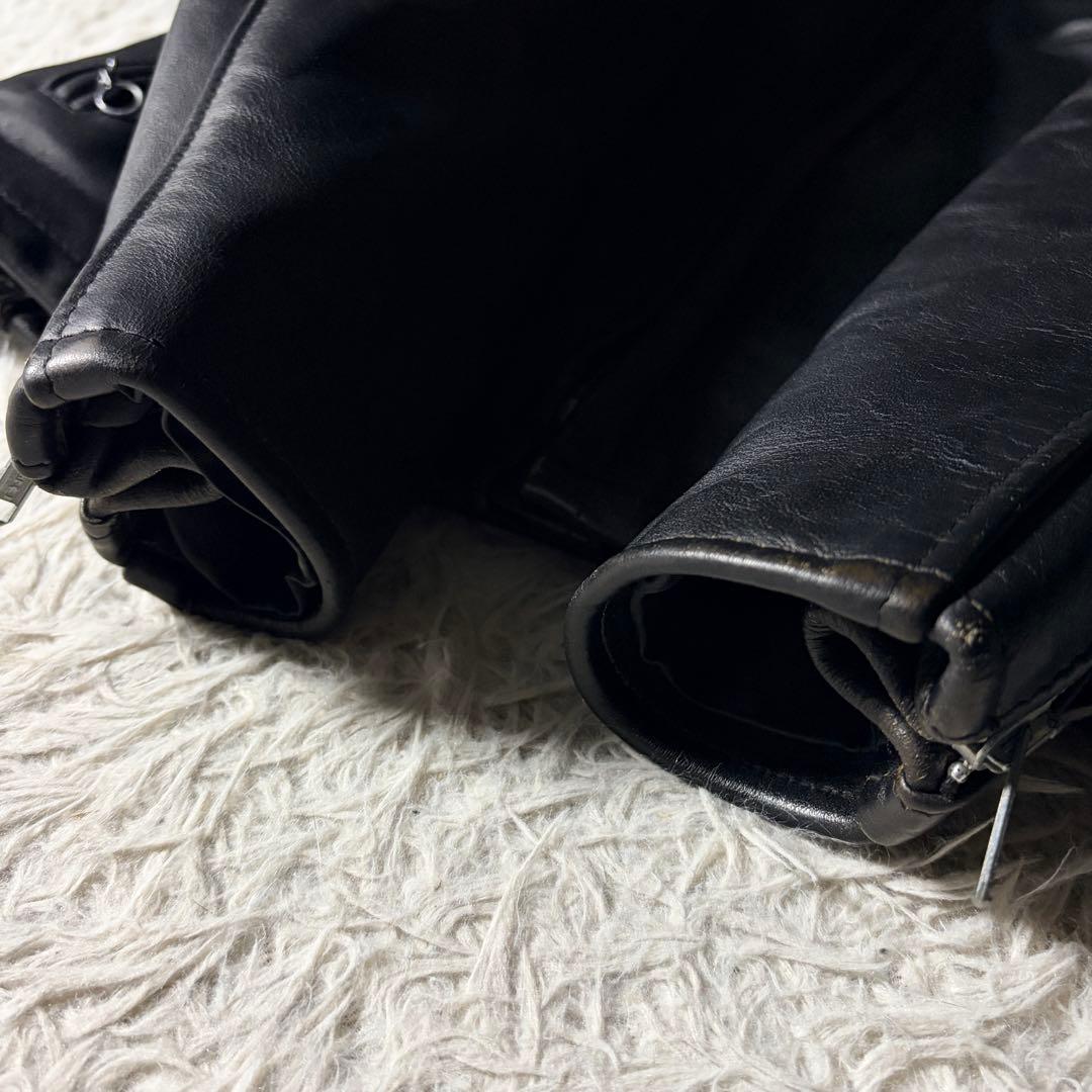 【米国製】schott ライダースジャケット 641 本革　ブラック 36