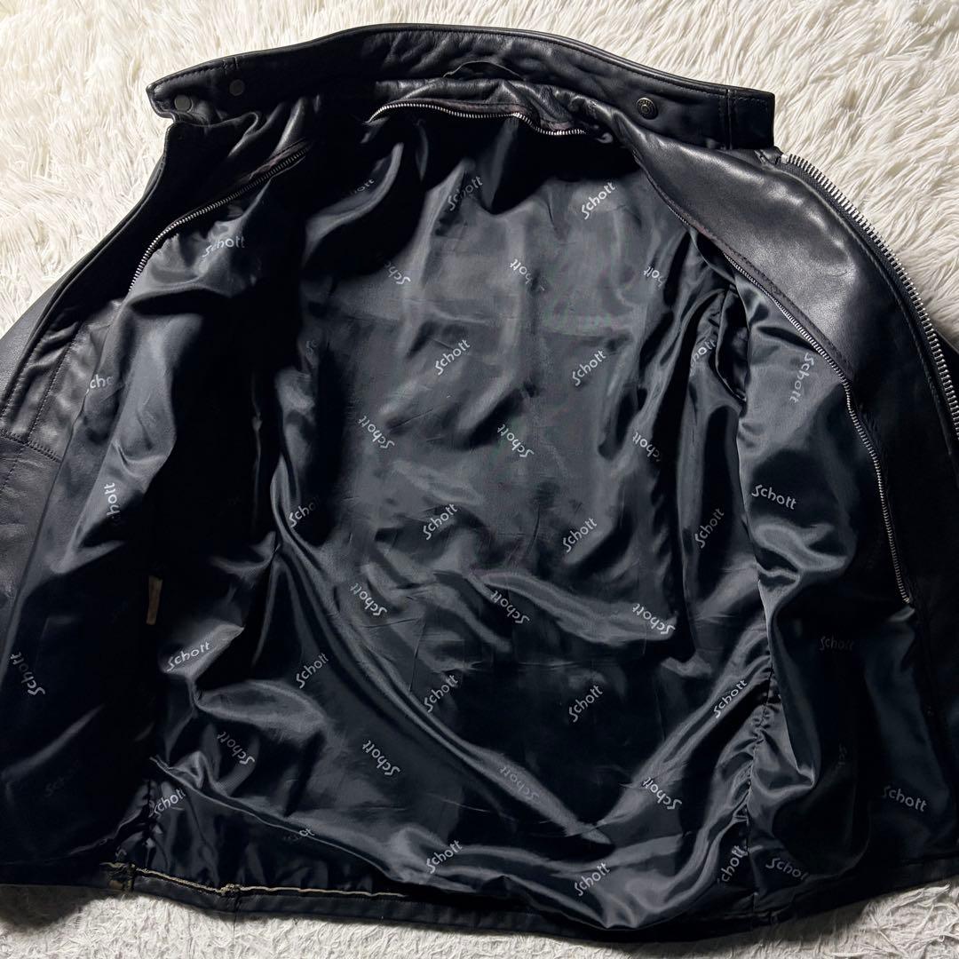 【米国製】schott ライダースジャケット 641 本革　ブラック 36