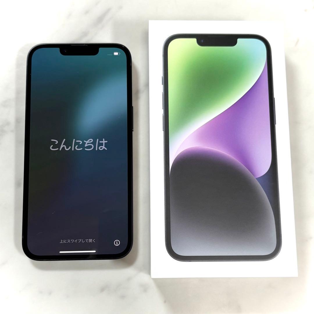 【美品】Apple iPhone14本体 ミッドナイト 256GB SIMフリー