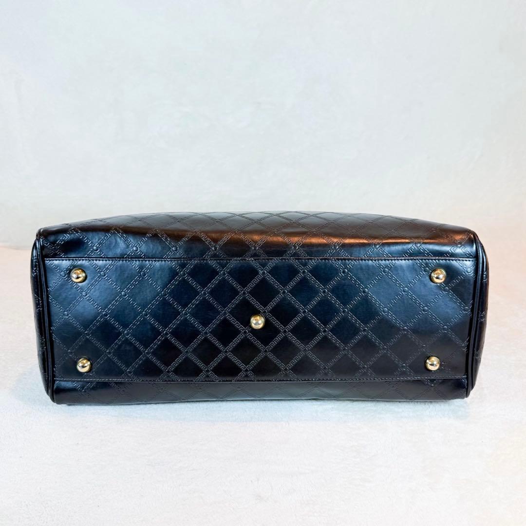 VERSACE ヴェルサーチ ボストンバッグ サンバースト レザー　黒