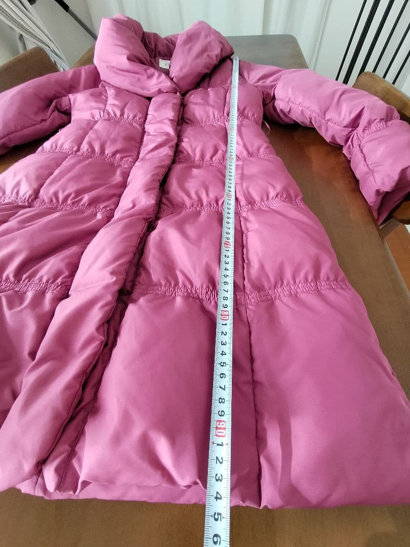 PECA ペカ Aラインコート ロングダウンコート ピンク　ウエストりぼん