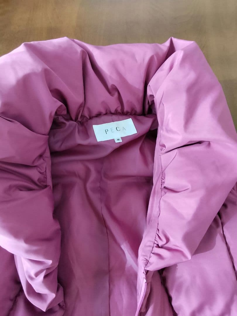 PECA ペカ Aラインコート ロングダウンコート ピンク　ウエストりぼん