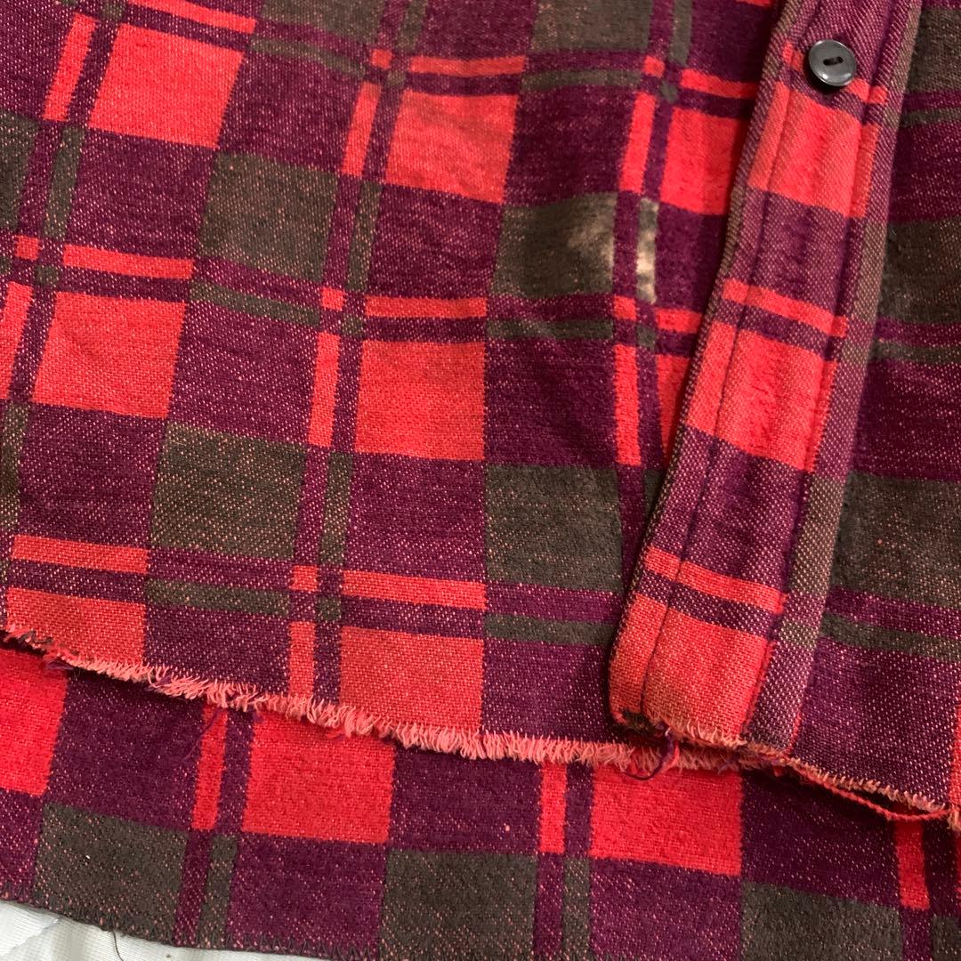 champion マチ付き　ネルシャツ　XL 80s