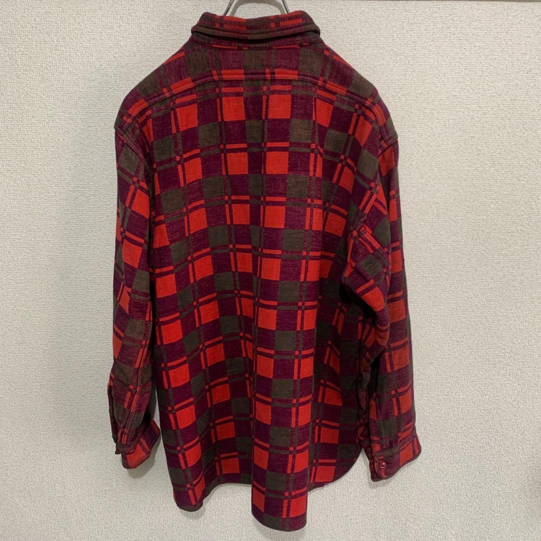 champion マチ付き　ネルシャツ　XL 80s