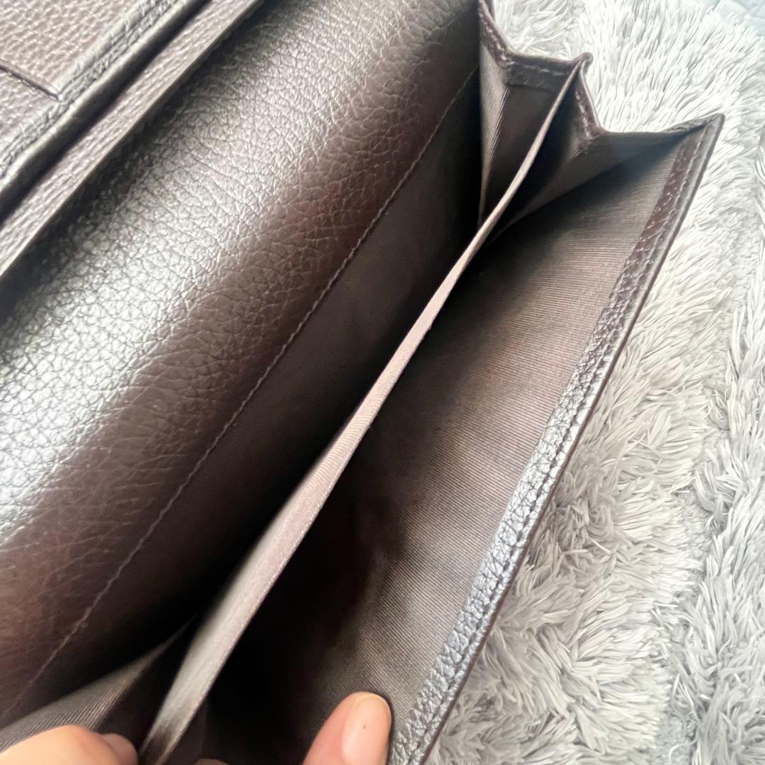 良品✨GUCCI コンチネンタル　長財布　GGキャンバス ダークブラウン
