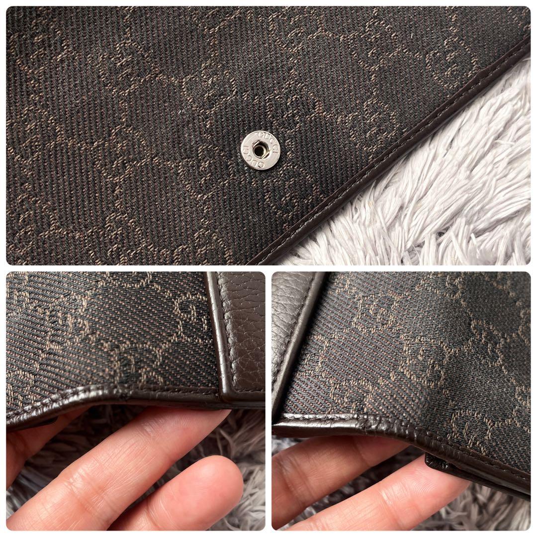 良品✨GUCCI コンチネンタル　長財布　GGキャンバス ダークブラウン