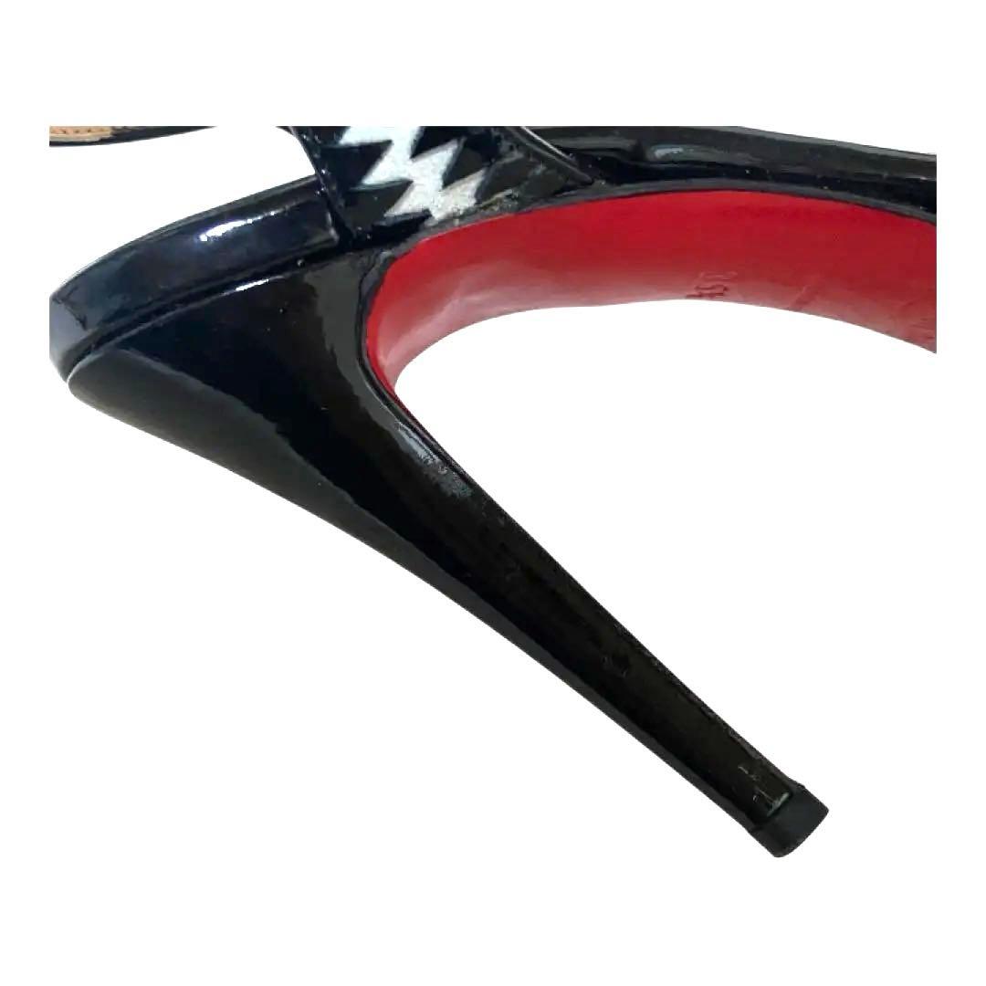 クリスチャンルブタン22.5　パンプス　レザースエードハイヒール　レッドソール