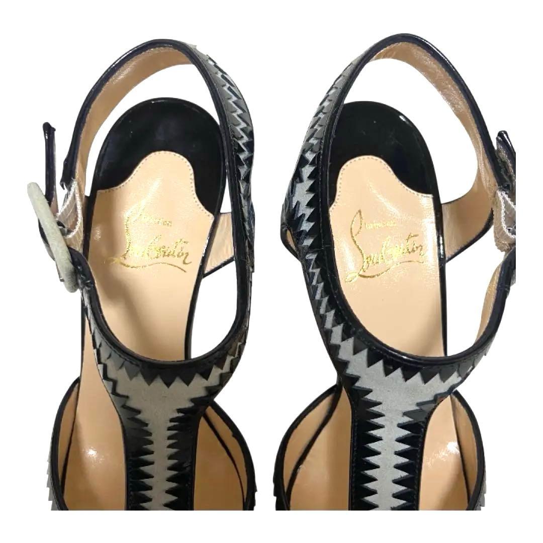 クリスチャンルブタン22.5　パンプス　レザースエードハイヒール　レッドソール