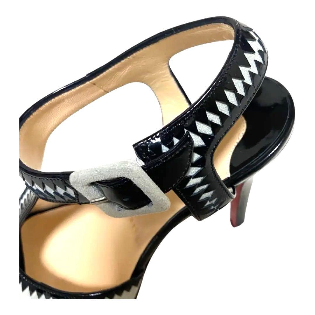 クリスチャンルブタン22.5　パンプス　レザースエードハイヒール　レッドソール