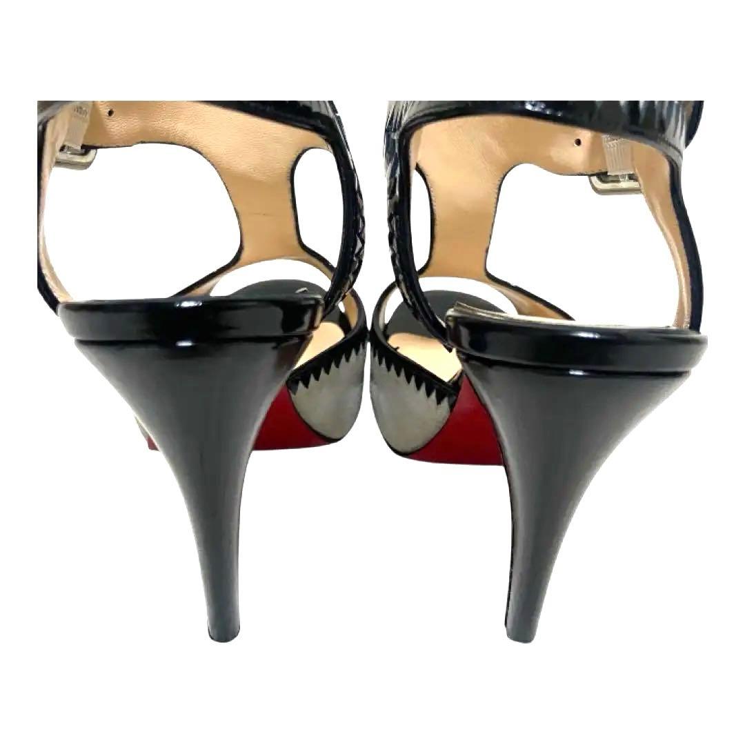 クリスチャンルブタン22.5　パンプス　レザースエードハイヒール　レッドソール