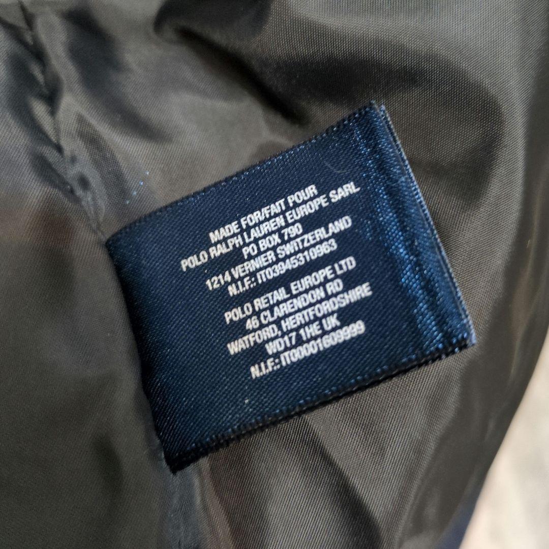 ポロバイラルフローレン ダウンジャケット 紺 刺繍ロゴ メンズＭ相当