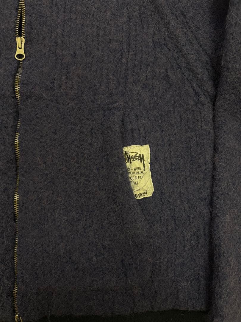トップス STUSSY CHUNKY KNIT ZIP HOODIE