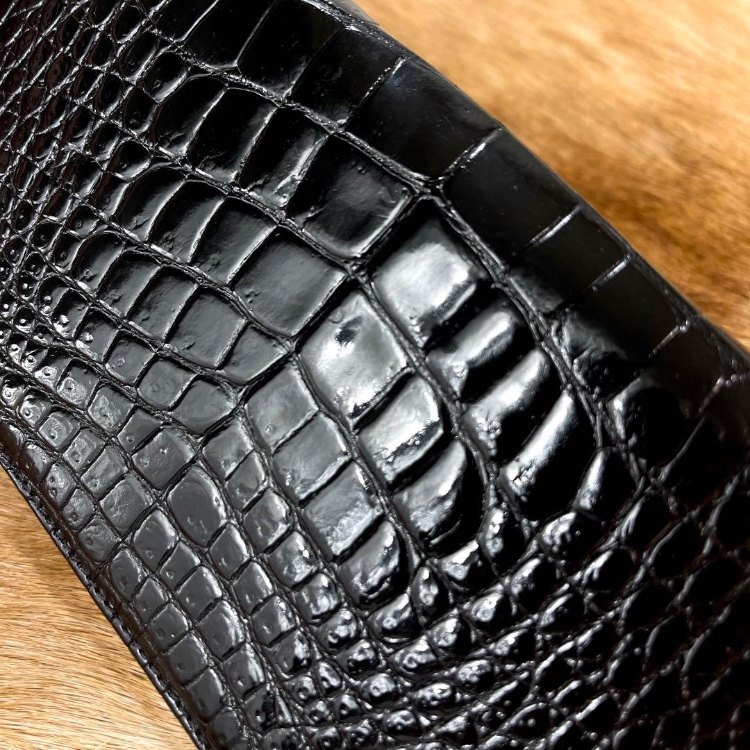 新品同様 定15万 ザリアーニ 最高峰 クロコダイル ポロサス 長財布 札入れ