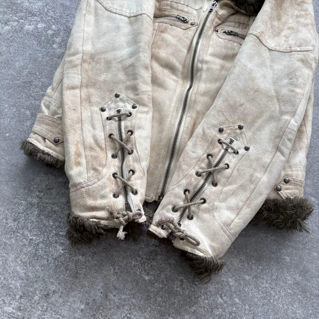 【SCHLUSSEL】 シュリセル フェイクレザー ボアライダースジャケット