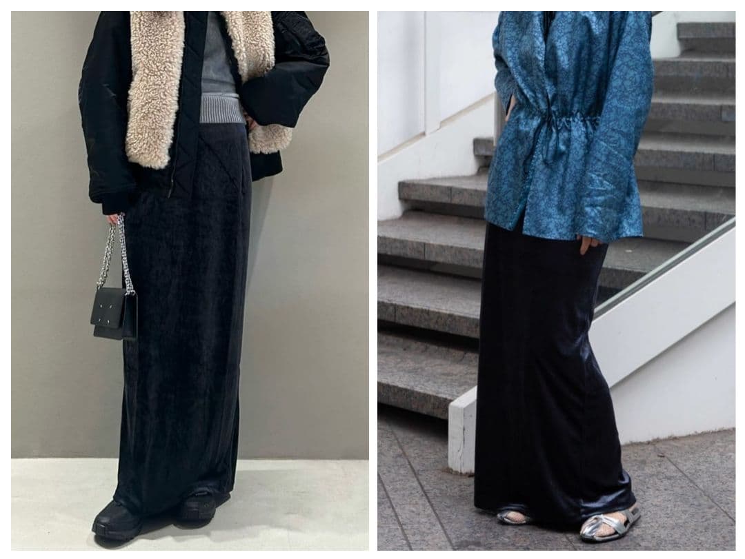 【美品】BACCA inner piece ベロアジャージー ロングスカート