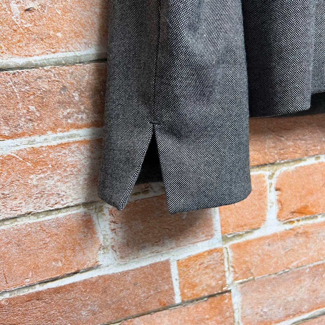 [未使用]スーツスクエア　ノーカラー　洗える　ストレッチ　パンツセットアップ　L