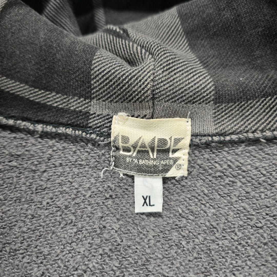 A BATHING APE　フルジップ　フーディー　パーカー　XL　チェック柄