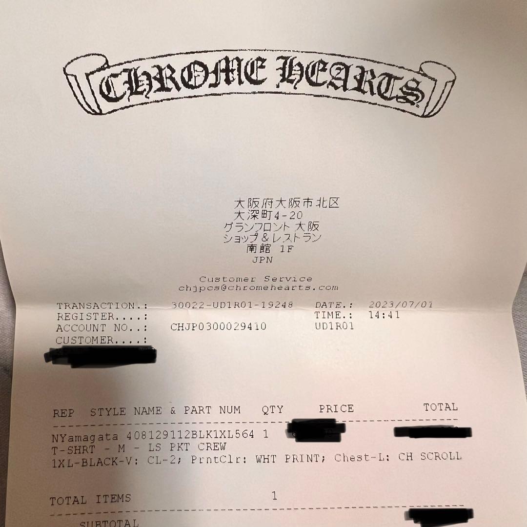 美品 クロムハーツ chrome hearts スクロールラベルロングTシャツ