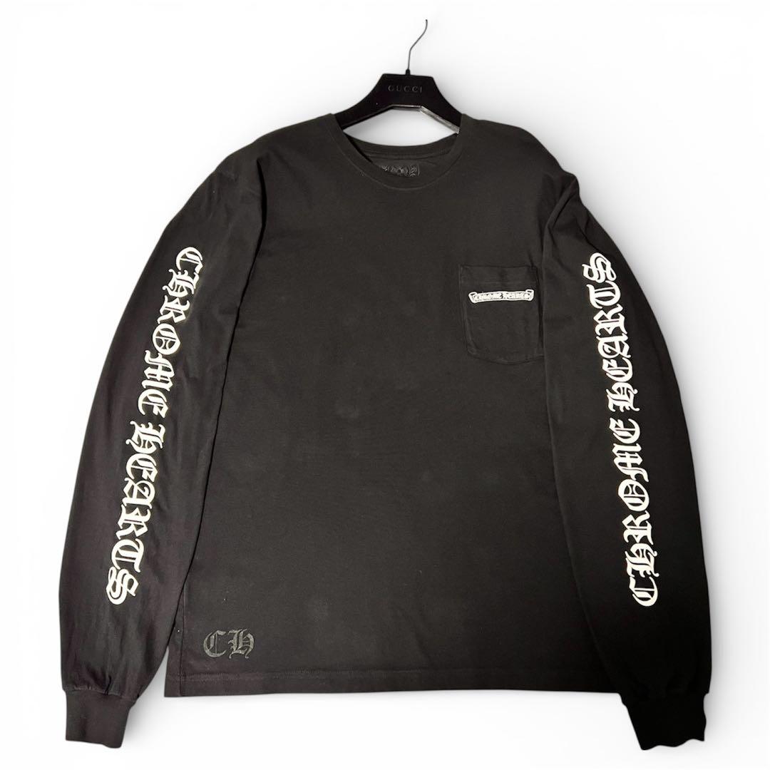 美品 クロムハーツ chrome hearts スクロールラベルロングTシャツ