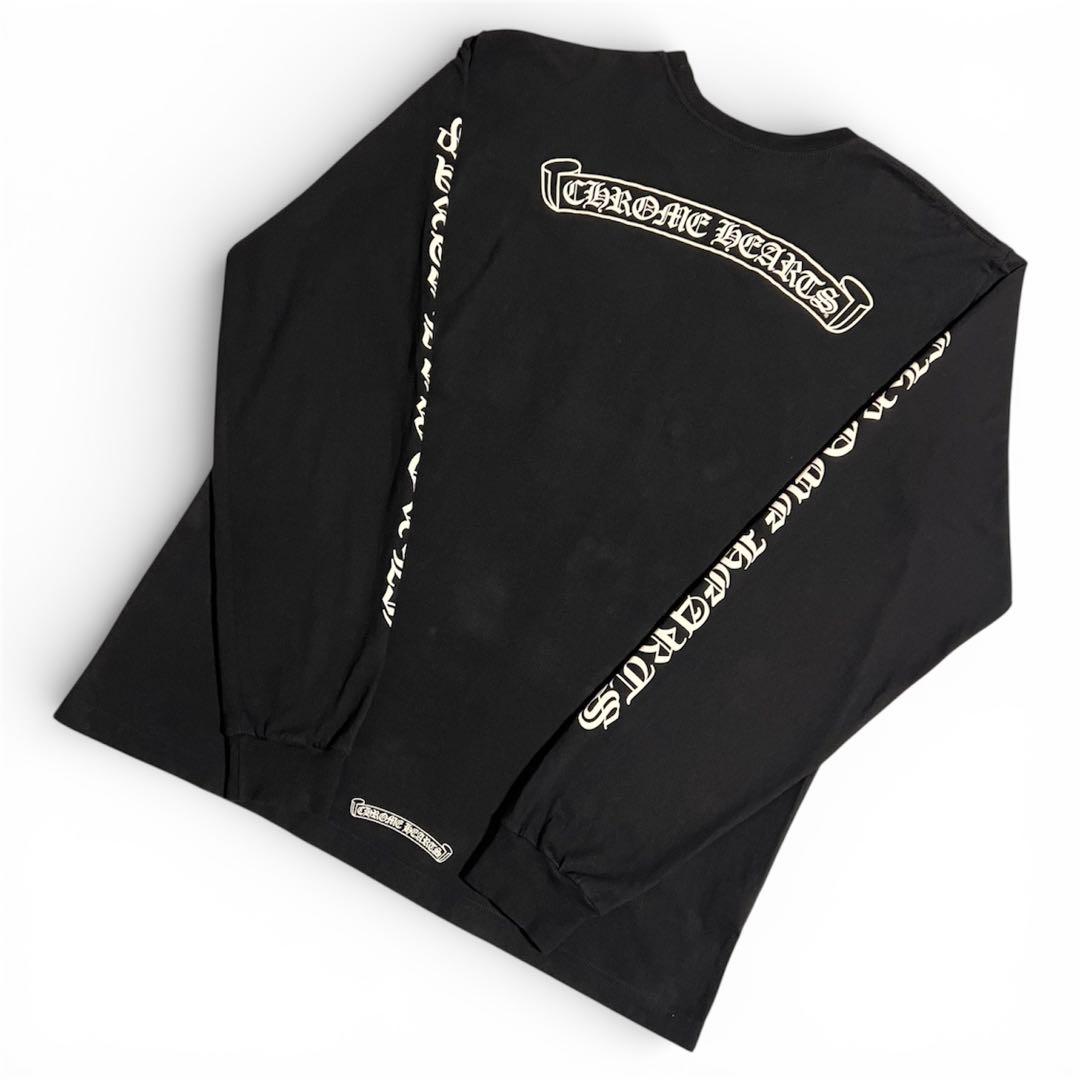 美品 クロムハーツ chrome hearts スクロールラベルロングTシャツ