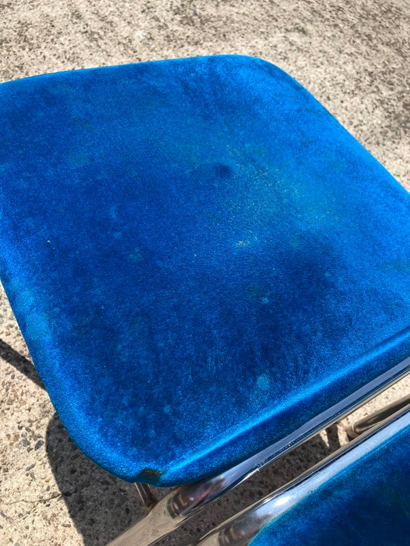 No.186 ゲームセンター　アーケード　チェアー　ゲーセン椅子(青)2脚セット