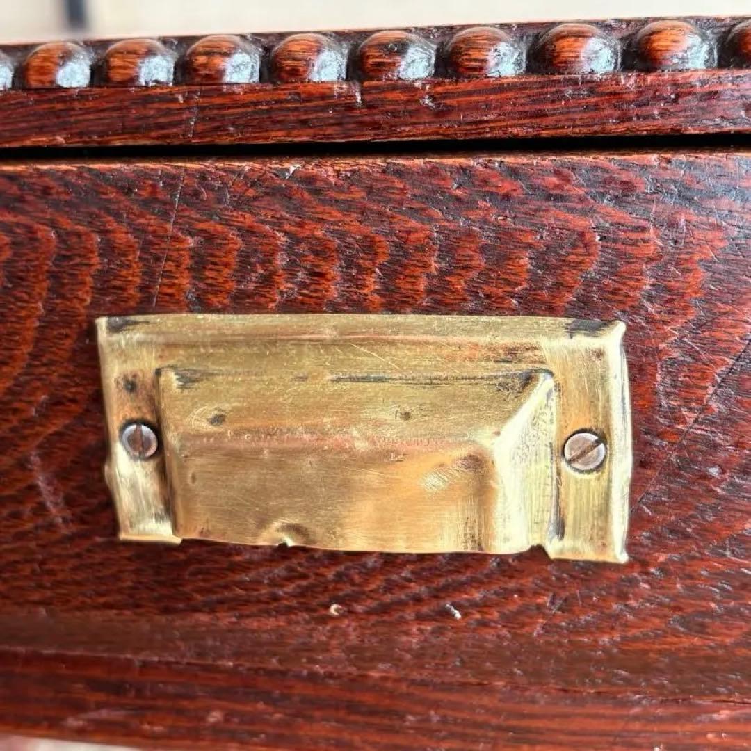 【 古物 】和風 木製 座卓 真鍮 取っ手 引き出し