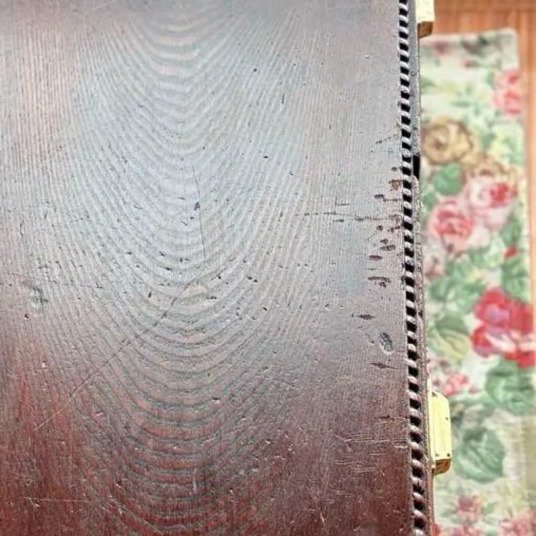 【 古物 】和風 木製 座卓 真鍮 取っ手 引き出し