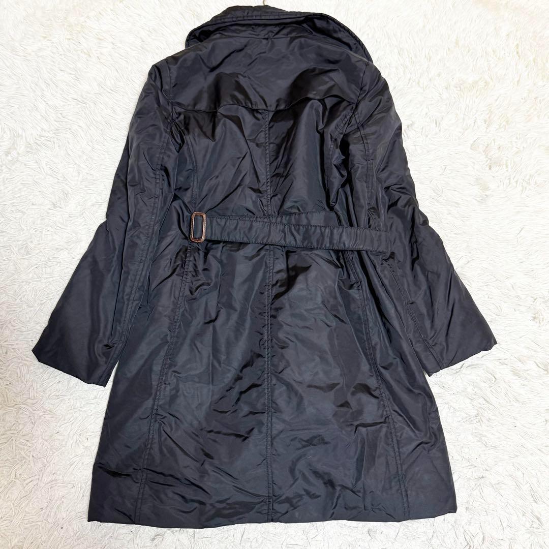 グースダウン✨エスマックスマーラ ダウンコート ロング ブラック ベルト付 38