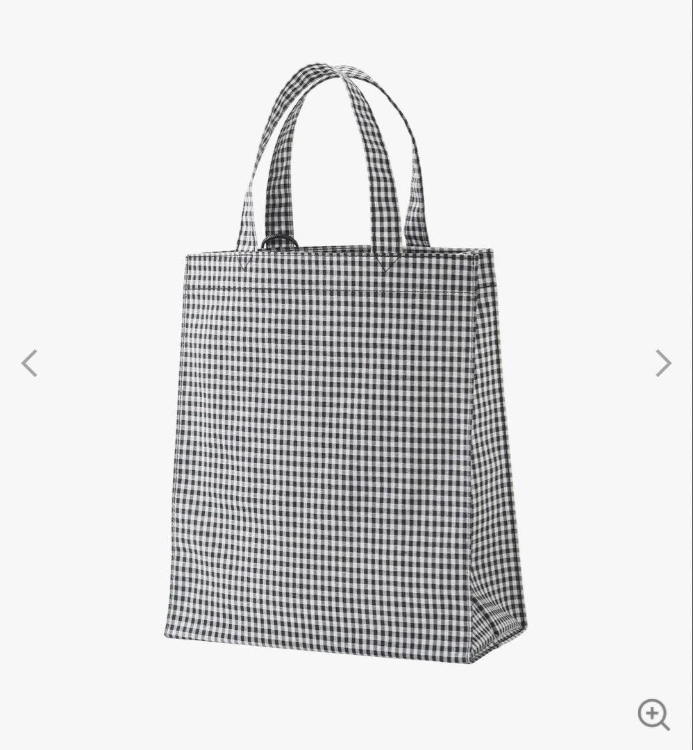 新品未開封　familiar ギンガムチェック　モノクロ　トートバッグ
