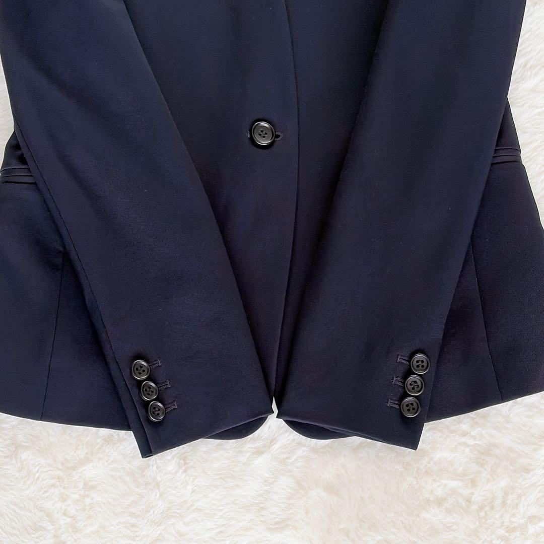 極美品✨【プラステ】ノーカラージャケット パンツ スーツセットアップ ネイビーS